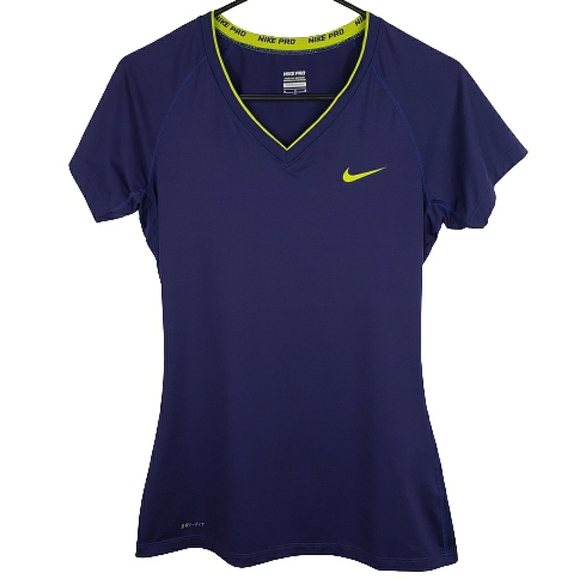 Nike Tops - Nike Pro Dri-Fit T-Shirt Purple Green Short Sleeve